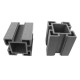 Stâlp canelat gard WPC Tom 9 x 9 x 200 cm Lucios / Neperiat, Gri