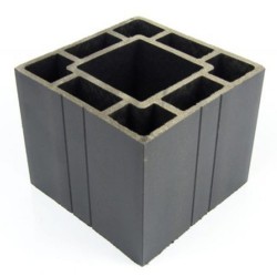 Stâlp gard WPC Drem 12 x 12 x 200 cm Lucios / Neperiat Gri-1