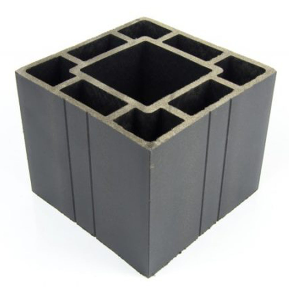 Stâlp gard WPC Drem 12 x 12 x 200 cm Lucios / Neperiat Gri