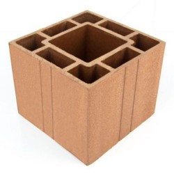 Stâlp gard WPC Drem 12 x 12 x 200 cm Lucios / Neperiat Gri-2