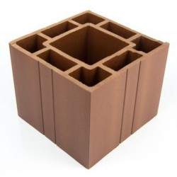 Stâlp gard WPC Drem 12 x 12 x 200 cm Lucios / Neperiat Gri-3