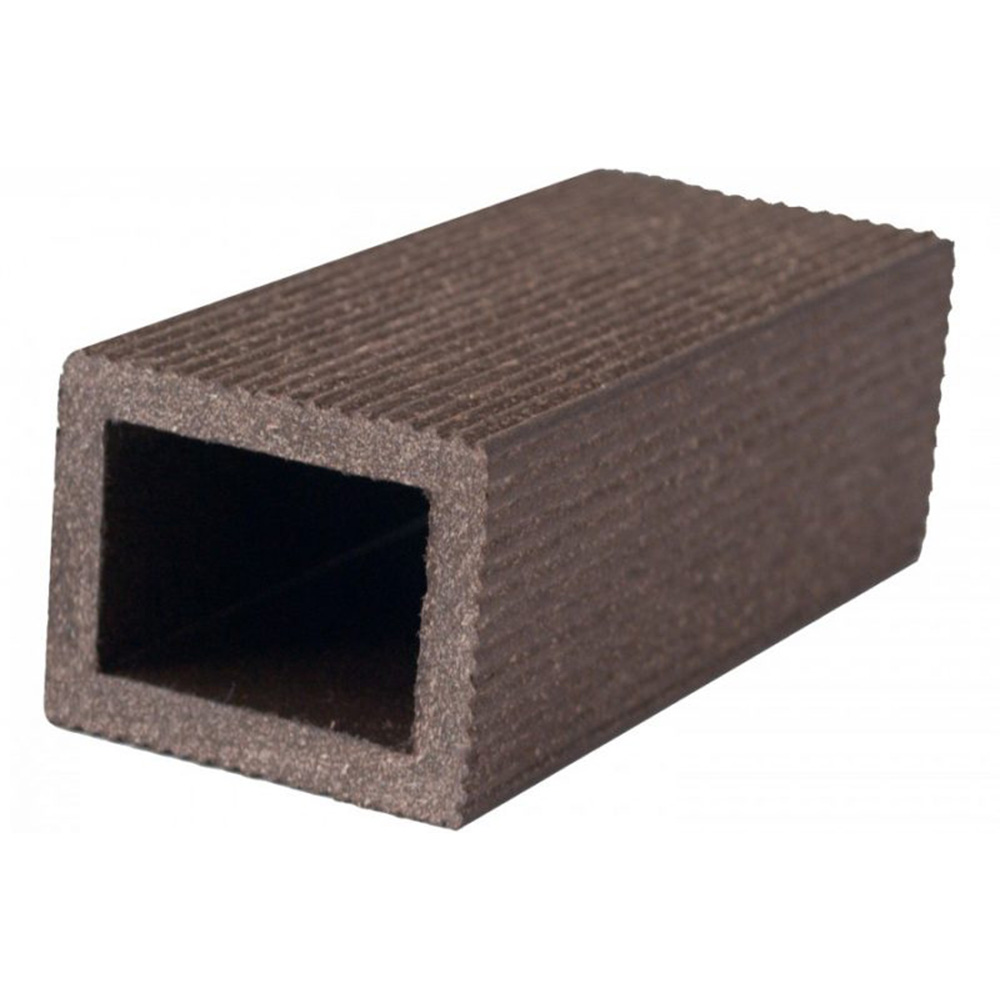 Stâlp gard WPC Evita periat patru fețe maro închis 4,8 x 3,8 x 200 cm
