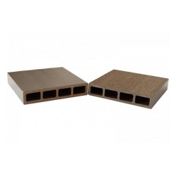 Șipcă gard 3D WPC Nula 10,2x2x200 cm Periat două fețe Maro închis-1