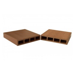 Șipcă gard 3D WPC Nula 10,2x2x200 cm Periat două fețe, Maro roșcat-1