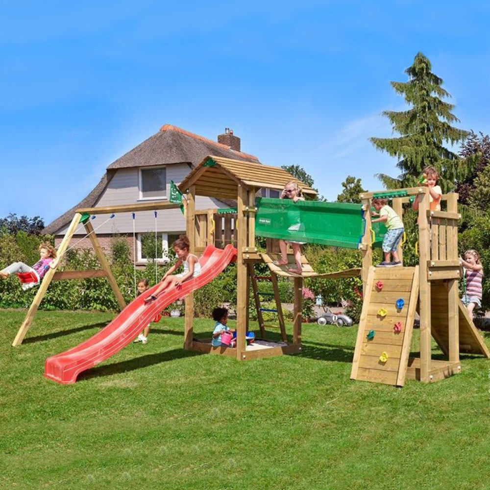 Loc de joacă Jungle Gym – Modul Cottage + Bridge + Swing