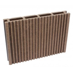 Pardoseală exterioară WPC pentru uz casnic 14 x 2,1 x 240 cm, Periat o față, Maro închis-3