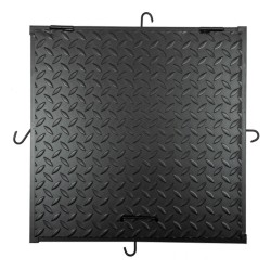 Capac canalizare pătrat negru din tablă striată 100x100 cm-2