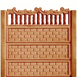 Gard beton Baroc 1 cu stâlpi simpli 2 m-1
