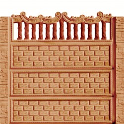 Gard beton Baroc 1 stâlpi cu model piatră 2 m-1