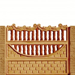 Gard beton Baroc 2 stâlpi cu model piatră 1,5 m-1