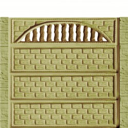 Gard beton Baroc 6 stâlpi cu model piatră 2 m-1