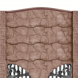 Gard beton Bizantin 3 stâlpi cu model piatră 2,1 m-1