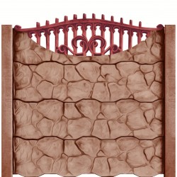 Gard beton Gotic 1 cu stâlpi simpli 2,1 m-2