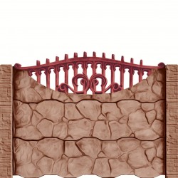 Gard beton Gotic 1 stâlpi cu model piatră 1,6 m-2