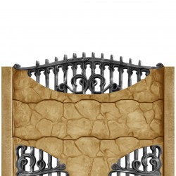 Gard beton Gotic 3 cu stâlpi simpli 1,6 m-1