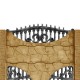 Gard beton Gotic 3 stâlpi cu model piatră 1,6 m