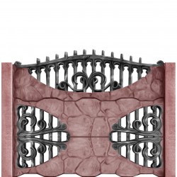Gard beton Gotic 4 cu stâlpi simpli 1,6 m-1