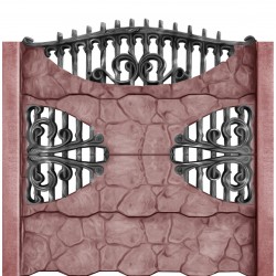 Gard beton Gotic 4 cu stâlpi simpli 2,1 m-1