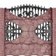 Gard beton Gotic 4 stâlpi cu model piatră 2,1 m