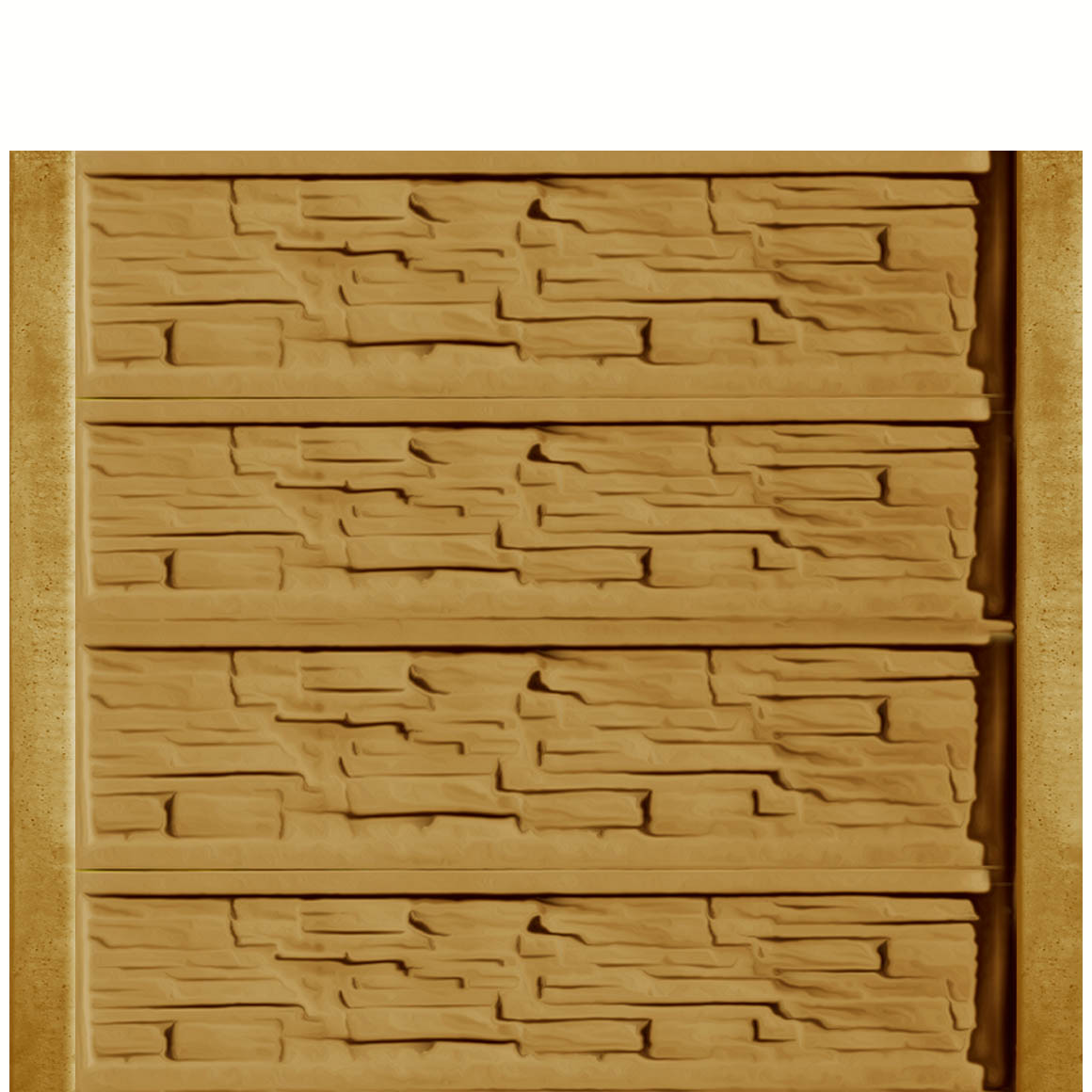 Gard beton Industrial Victorian cu stâlpi simpli 2 m