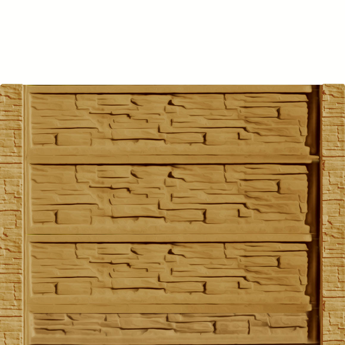 Gard beton Industrial Victorian stâlpi cu model piatră 1,75 m