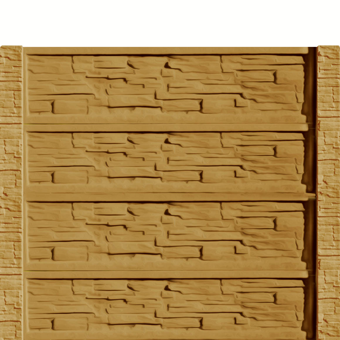 Gard beton Industrial Victorian stâlpi cu model piatră 2 m