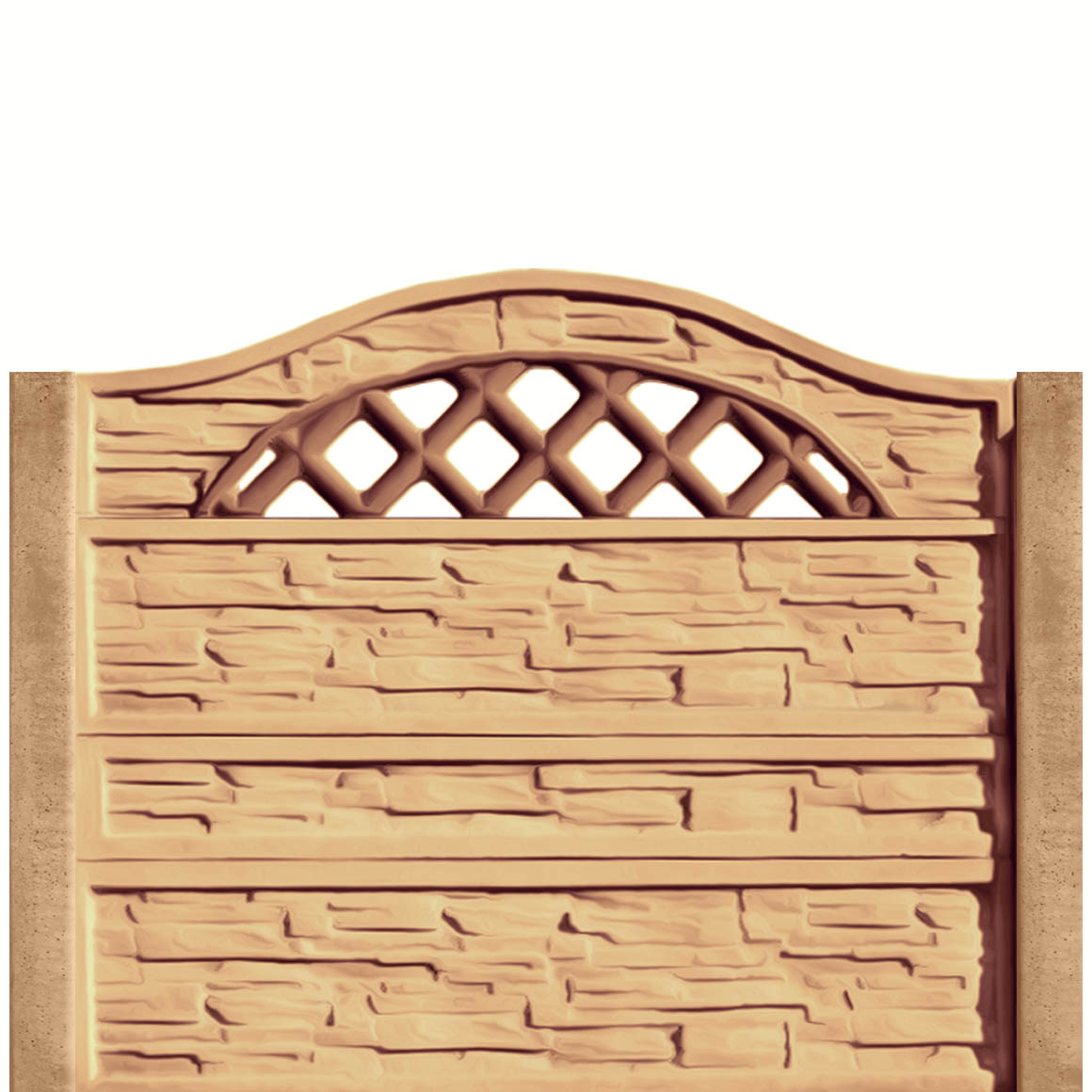 Gard beton Normand 1 cu stâlpi simpli 1,75 m