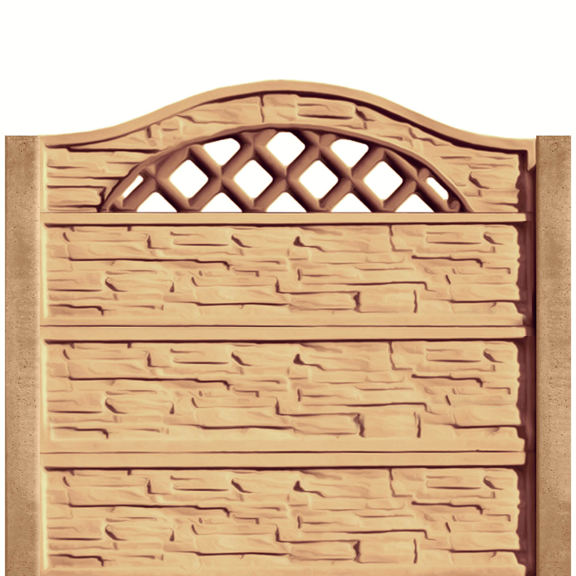Gard beton Normand 1 cu stâlpi simpli 2 m