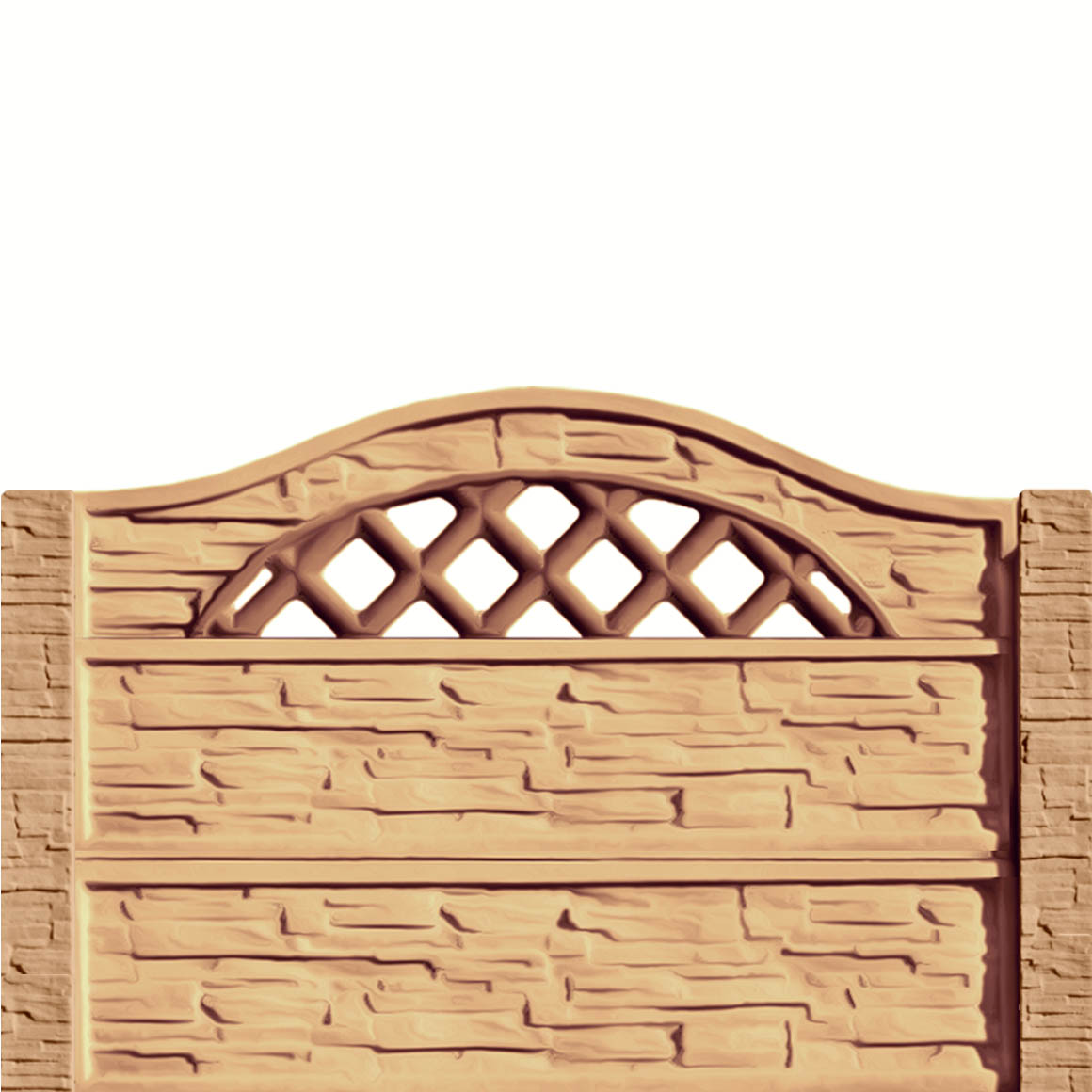 Gard beton Normand 1 stâlpi cu model piatră 1,5 m