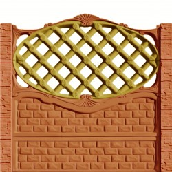 Gard beton Persan 2 stâlpi cu model piatră 2,1 m-1