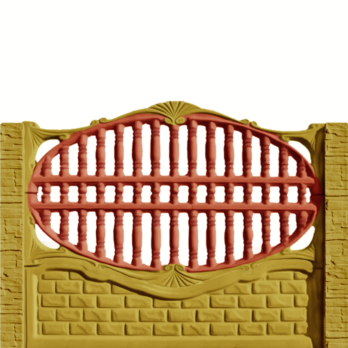 Gard beton Spartan 2 stâlpi cu model piatră 1,6 m