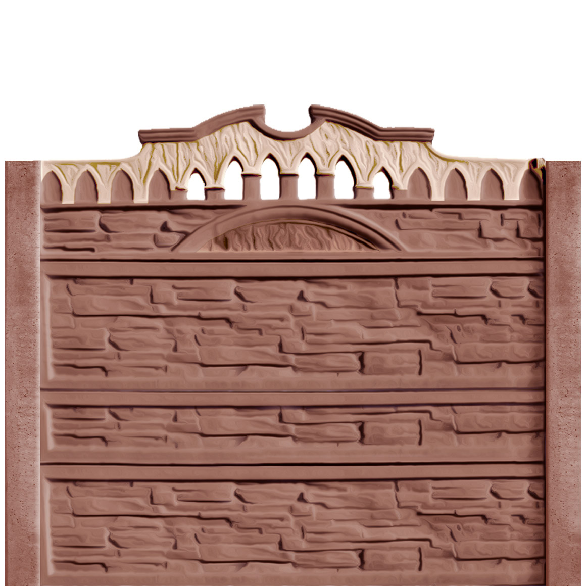 Gard beton Victorian 1 cu stâlpi simpli 1,85 m