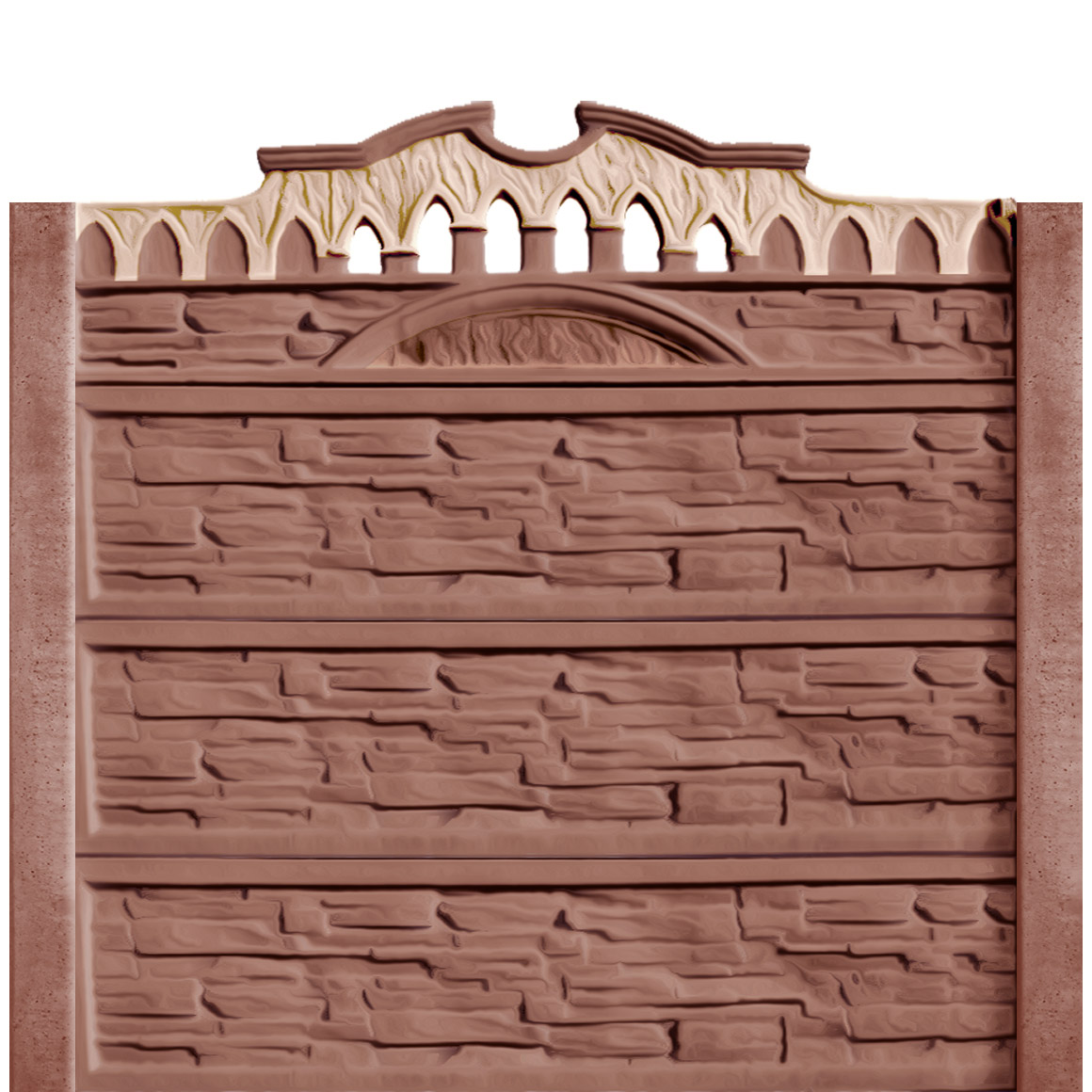 Gard beton Victorian 1 cu stâlpi simpli 2,1 m