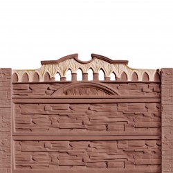 Gard beton Victorian 1 stâlpi cu model piatră 1,6 m-1