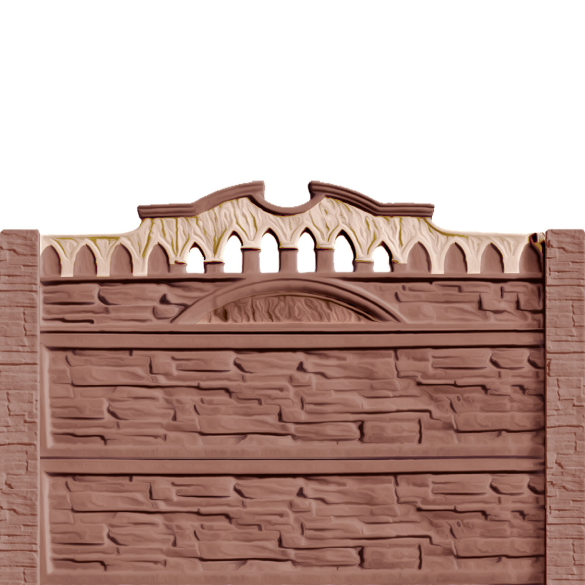 Gard beton Victorian 1 stâlpi cu model piatră 1,6 m