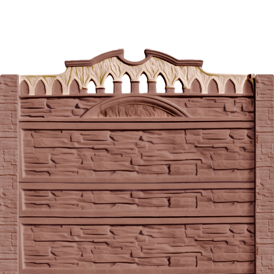 Gard beton Victorian 1 stâlpi cu model piatră 1,85 m