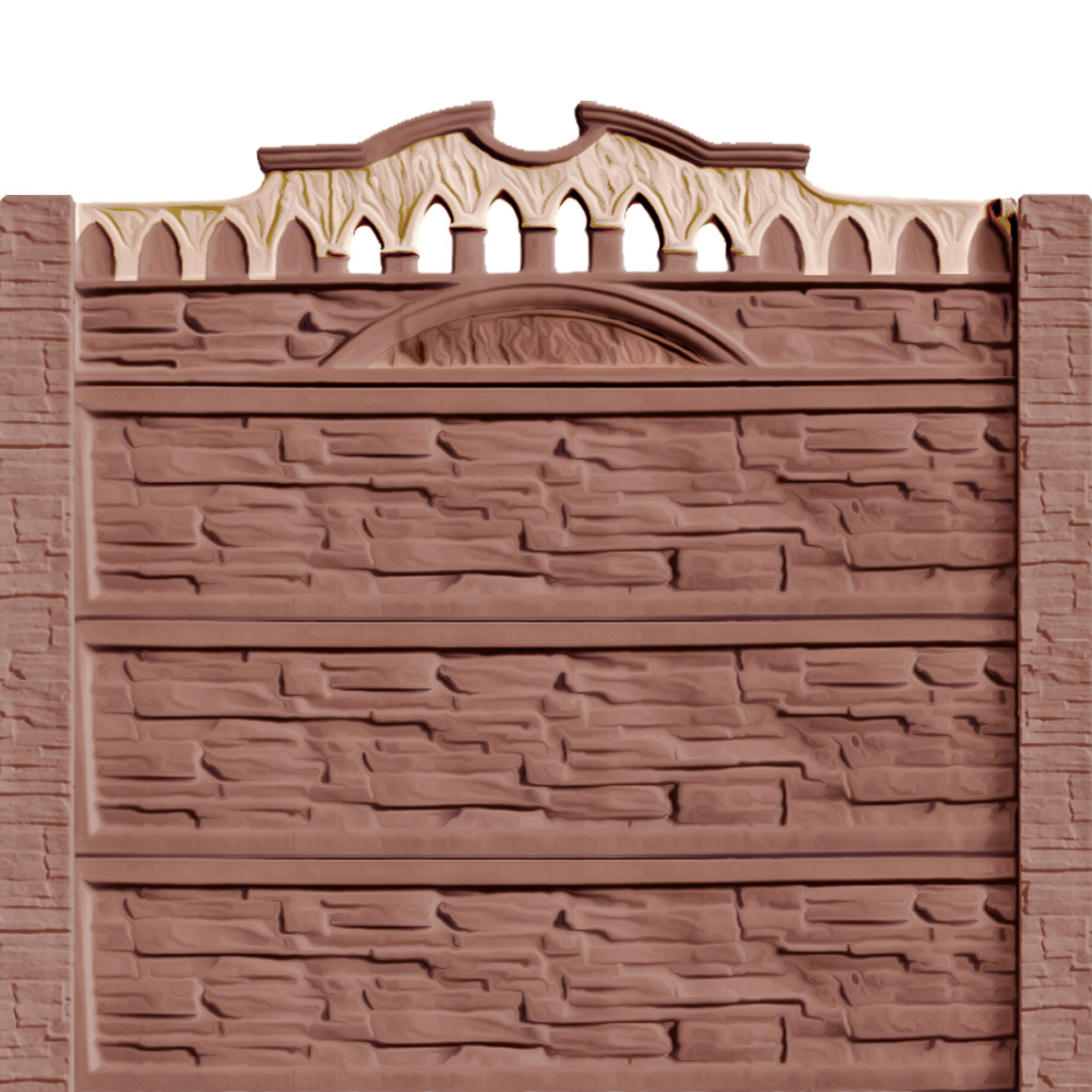 Gard beton Victorian 1 stâlpi cu model piatră 2,1 m
