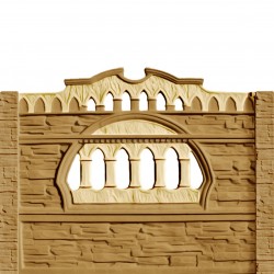 Gard beton Victorian 2 stâlpi cu model piatră 1,7 m-2