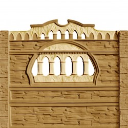 Gard beton Victorian 2 1,95 m Stâlpi cu model piatră-2