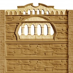 Gard beton Victorian 2 stâlpi cu model piatră 2,2 m-2