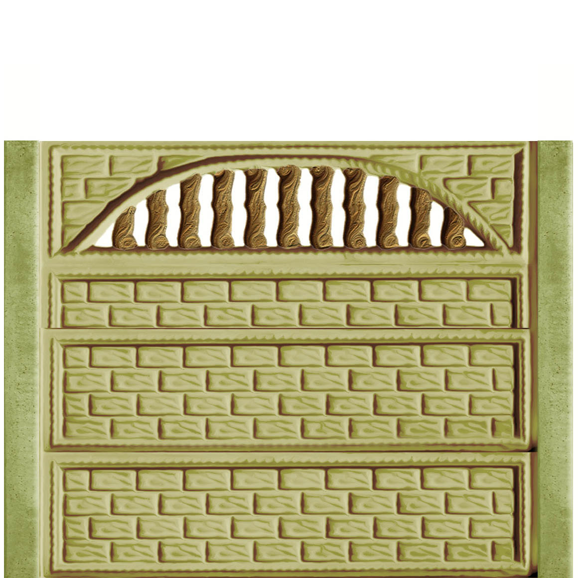Gard beton Baroc 6 cu stâlpi simpli 1,75 m