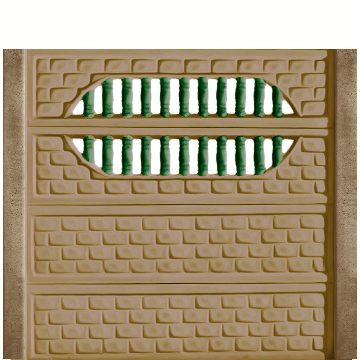 Gard beton Troian 7 cu stâlpi simpli 2 m
