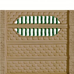 Gard beton Troian 7 stâlpi cu model piatră 2 m-1