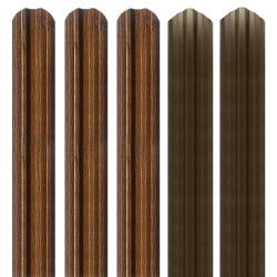 Șipcă metalică gard Lucius 0,4 mm x 11,5 cm Nuc multi-gloss + CADOU Șuruburi-2