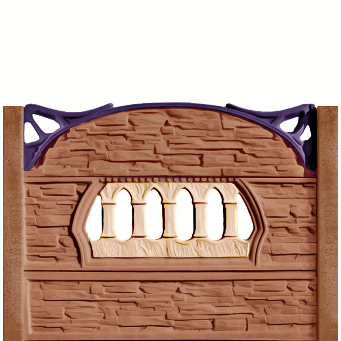 Gard beton Viking 2 cu stâlpi simpli 1,6 m