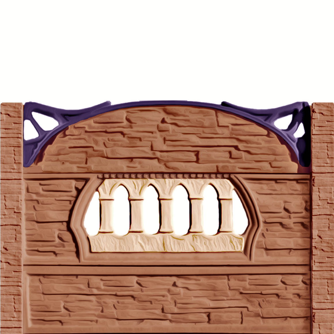 Gard beton Viking 2 stâlpi cu model piatră 1,6 m