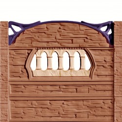 Gard beton Viking 2 stâlpi cu model piatră 1,85 m-1