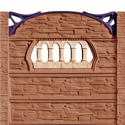 Gard beton Viking 2 stâlpi cu model piatră 2,1 m-1