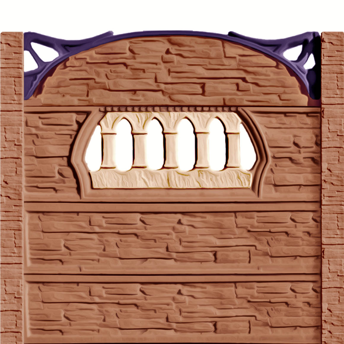 Gard beton Viking 2 stâlpi cu model piatră 2,1 m