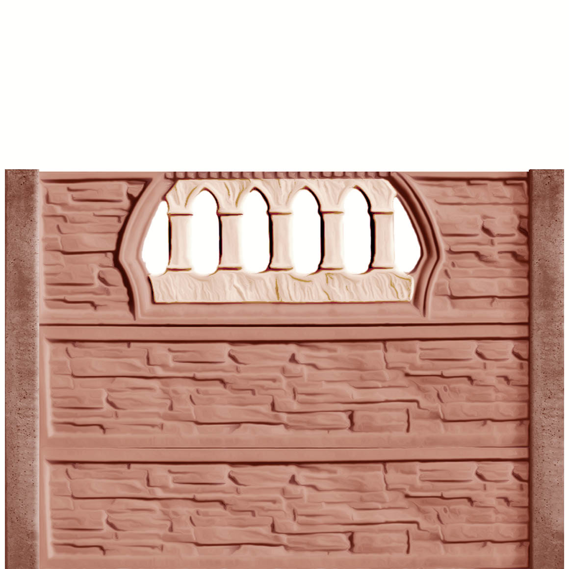 Gard beton Victorian 6 cu stâlpi simpli 1,6 m